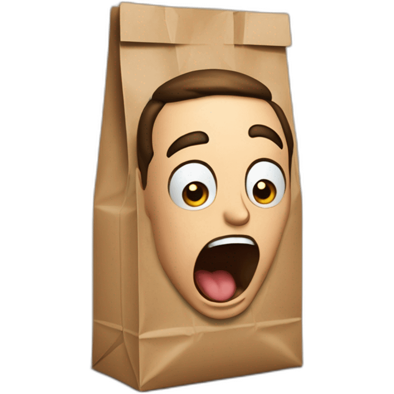 Sheldon cooper gasping in a paper bag emoji