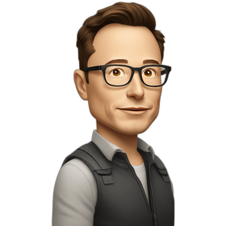 Elon Musk evec des lunettes lumineuse emoji