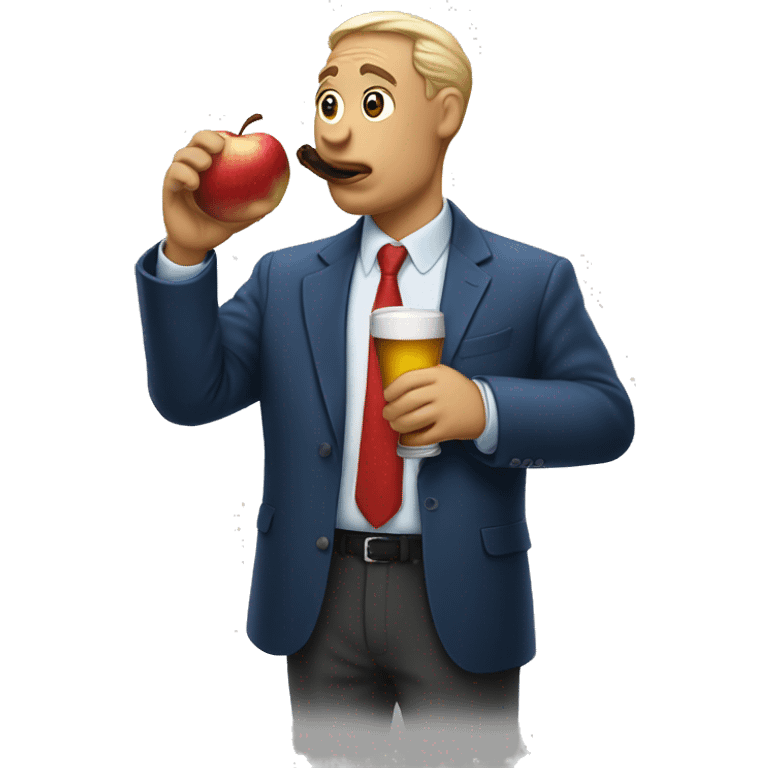 debate drinking apple j emoji