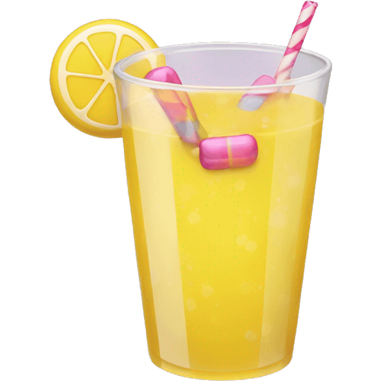 Yellow drink with candy  emoji