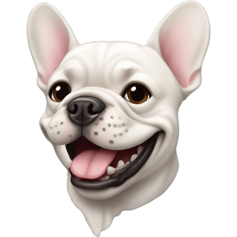 Dog french bulldog head happy emoji