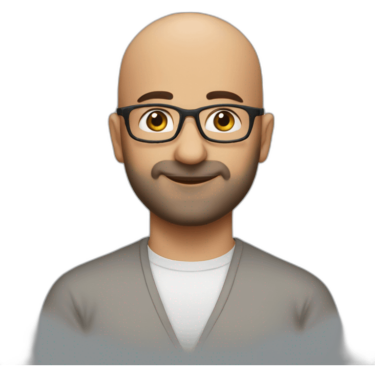 A 35-year-old bald Middle Eastern therapist without glasses emoji