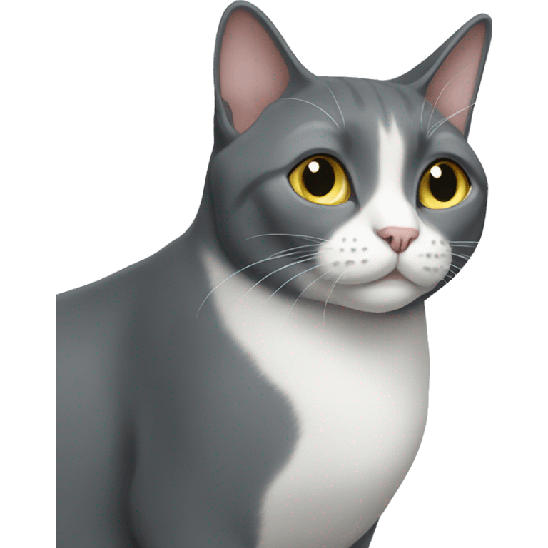 Grey tuxedo cat emoji