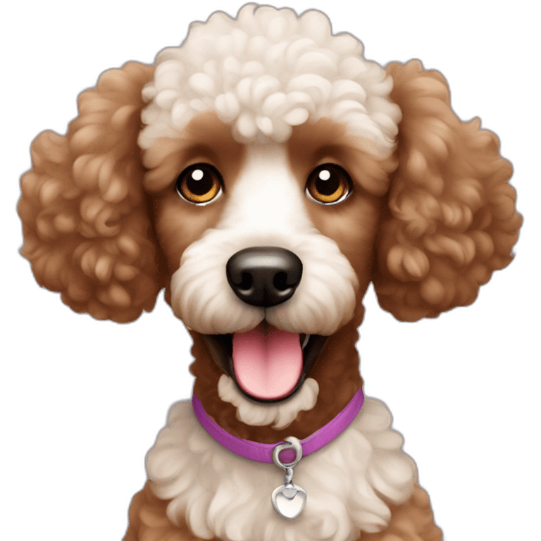 happy cutie brown poodle emoji