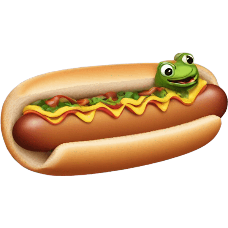 Frog hot dog emoji