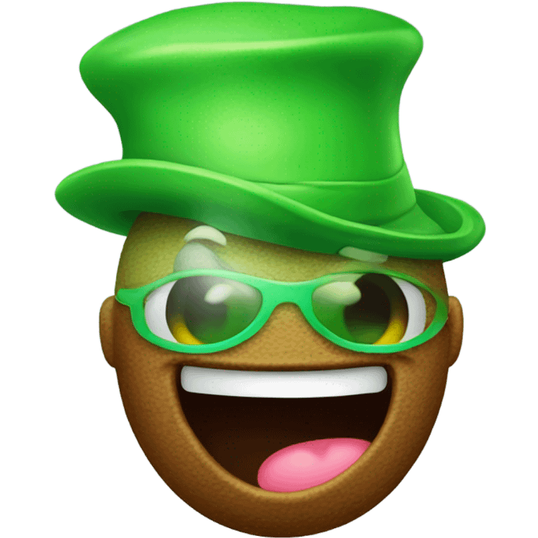 Poop with a green hat emoji