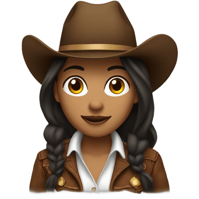 Brunette cowgirl emoji