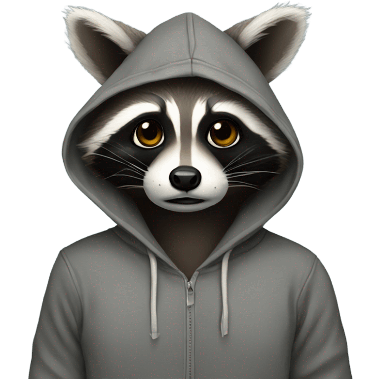 Raccoon with hoodie emoji