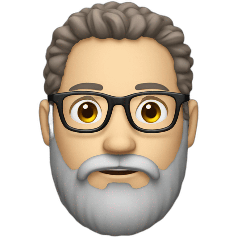 guy with very tall beard and side brown hair and glasses holding a shotgun emoji