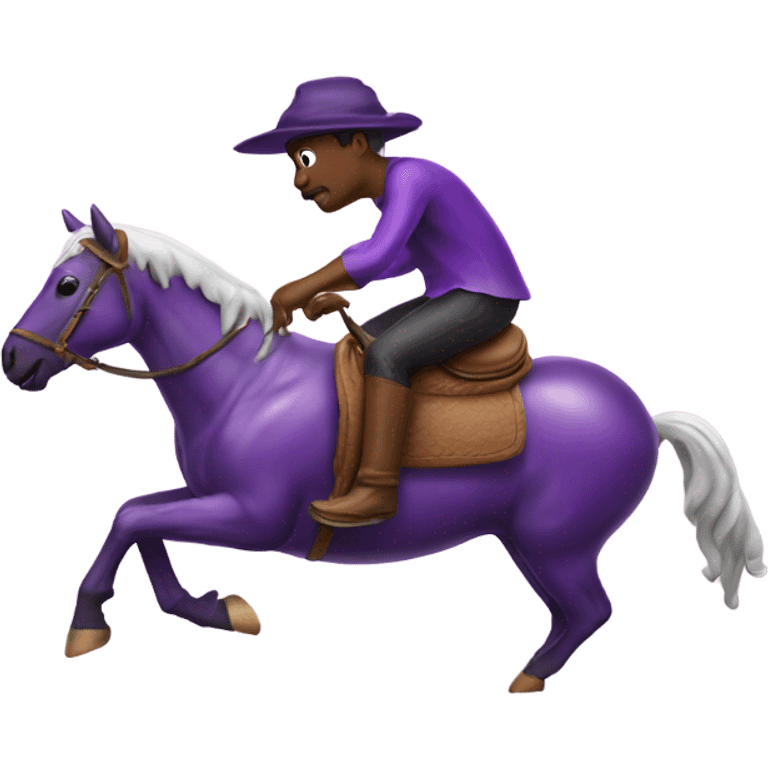 Eggplant riding a horse while wet emoji