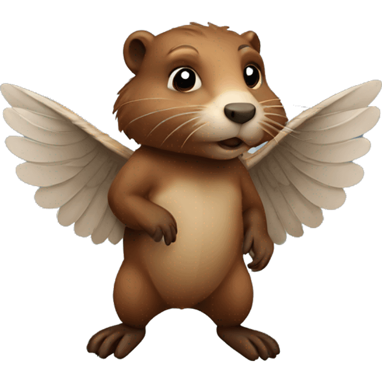 Beaver with wings facing left emoji