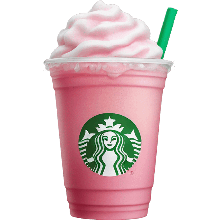 Realistic Starbucks iced pink drink emoji