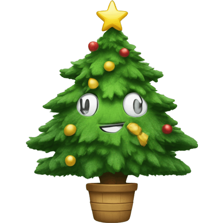 Christmas tree smiley face emoji