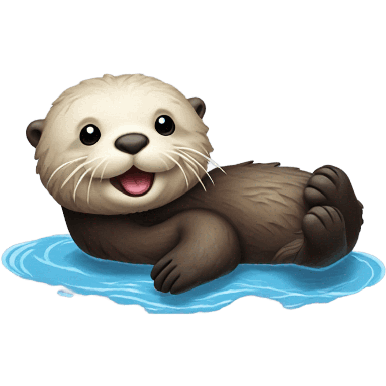 sea otter floating in the water emoji