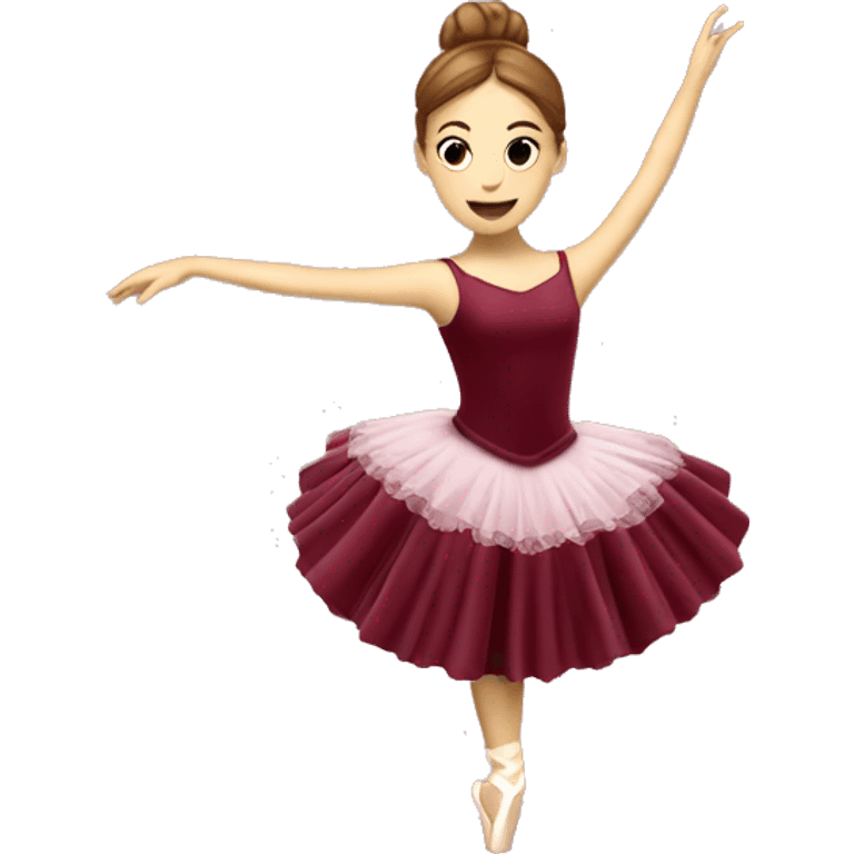 burgundy music box with ballerina emoji