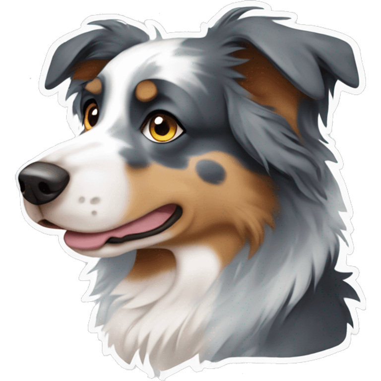 Sad blue merle Australian shepherd emoji