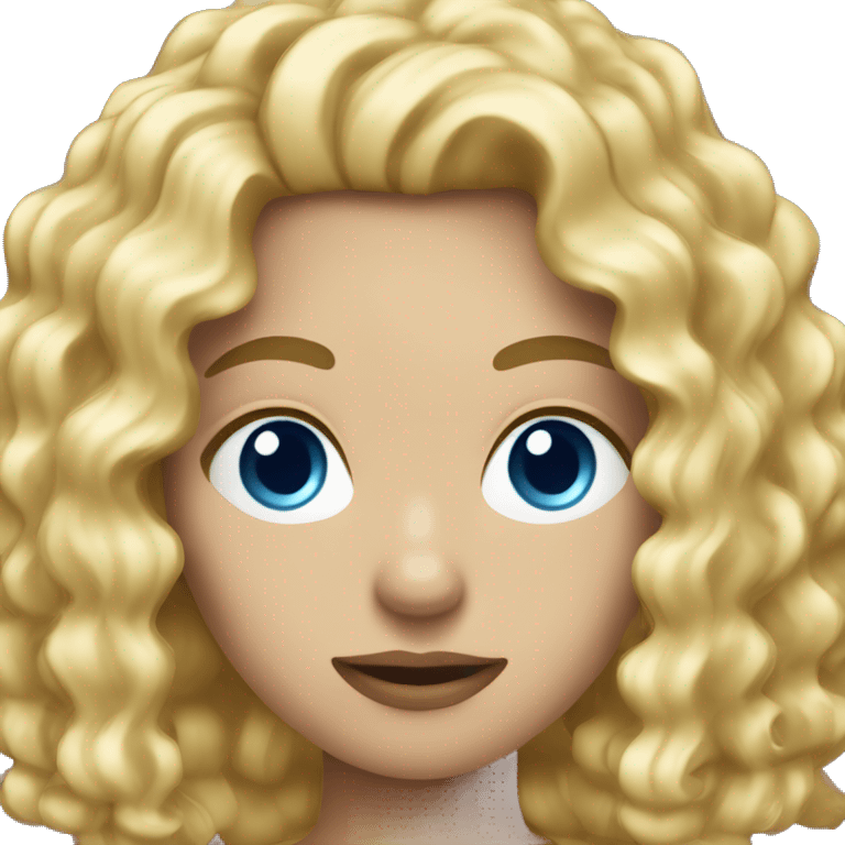 longer blonde curly hair blue eyes with shot gun emoji