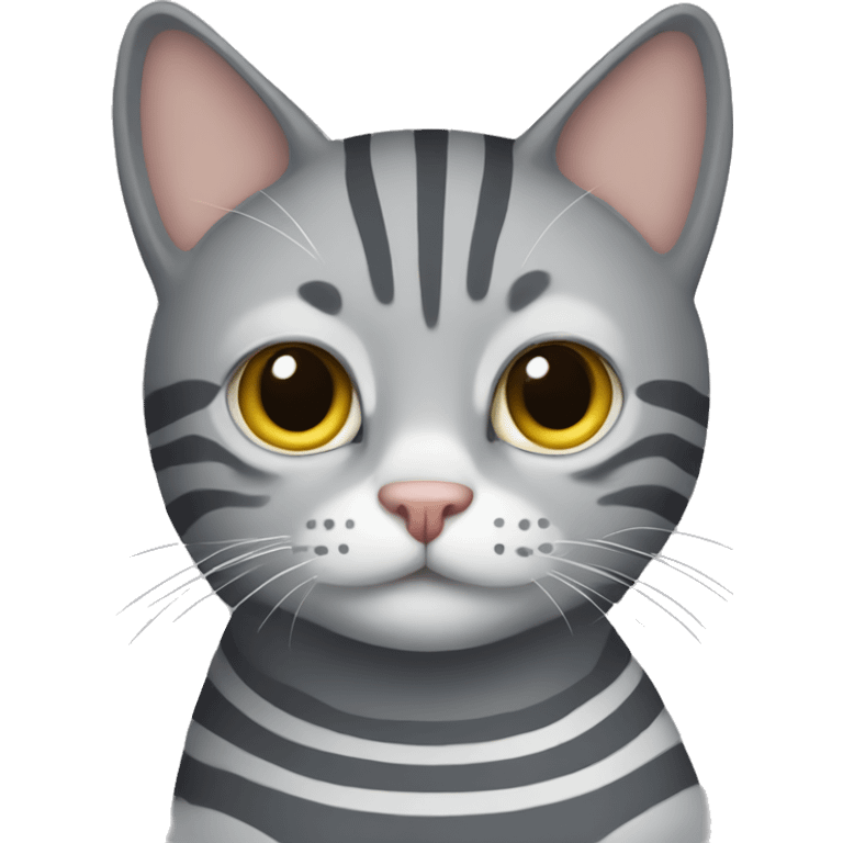 Grey cat with stripes emoji