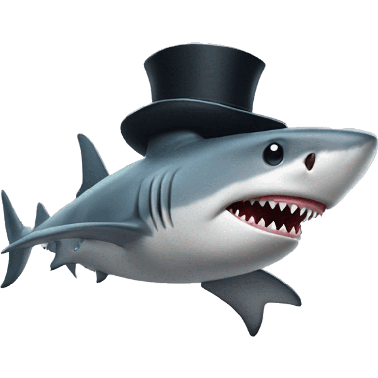 Shark with tophat emoji