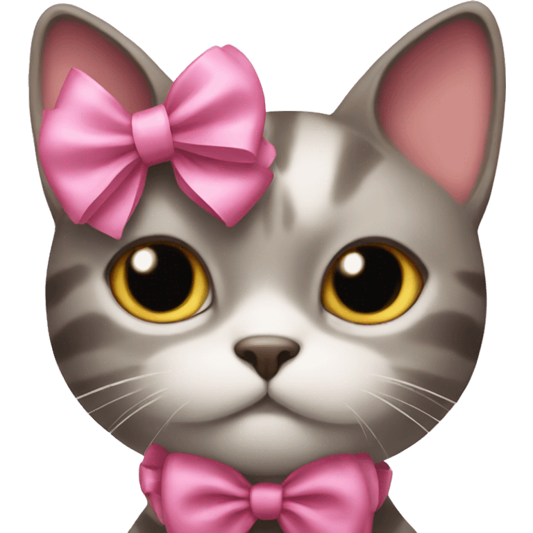 cat with pink bow  emoji