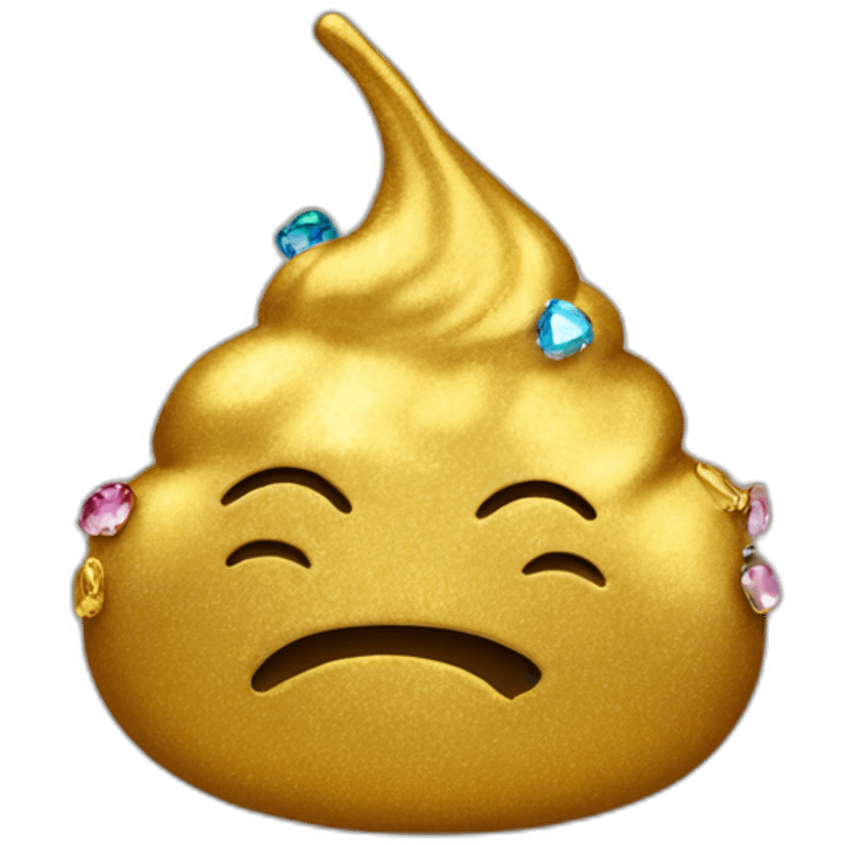 Gold poo with gems emoji