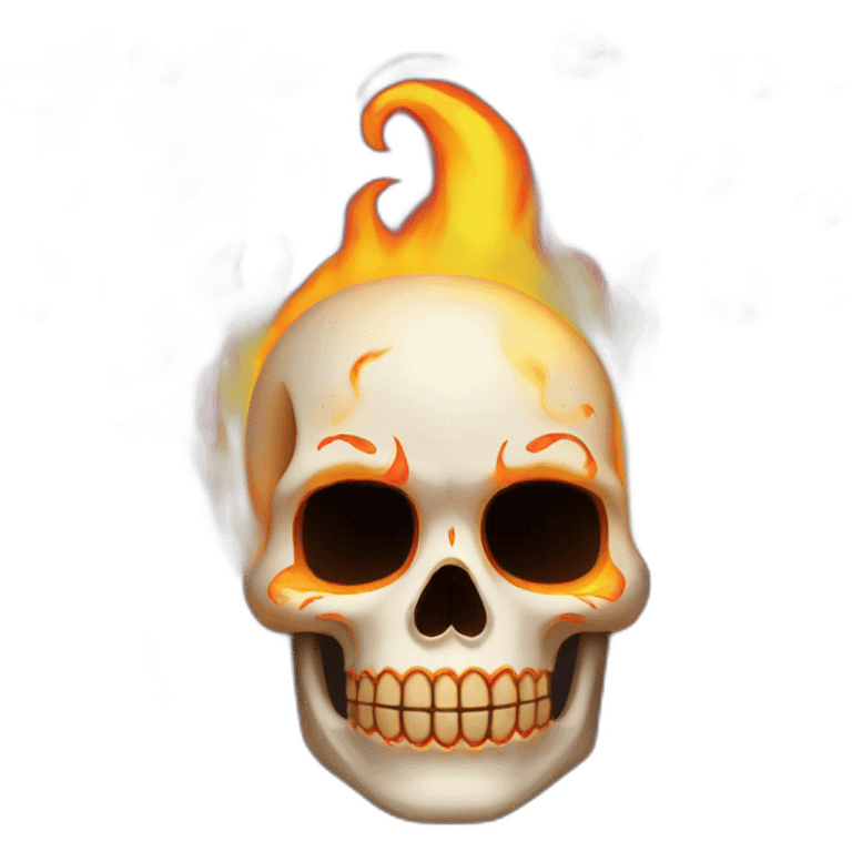 calavera con fuego emoji