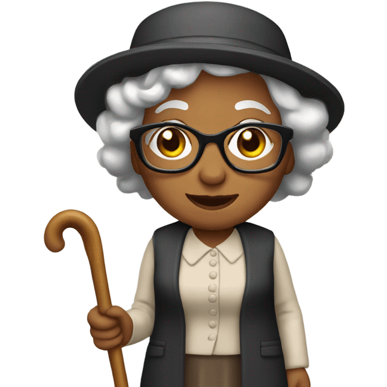 Grandma with cane emoji