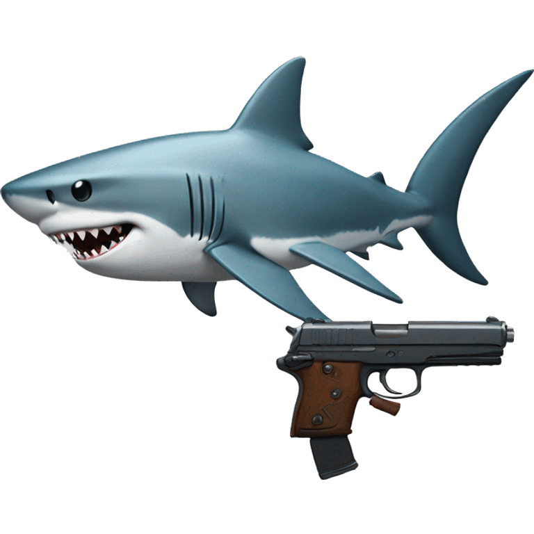 Shark with a gun emoji