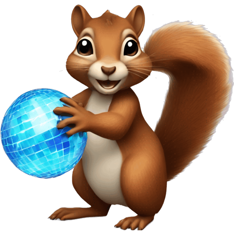 A squirrel holding a disco ball emoji