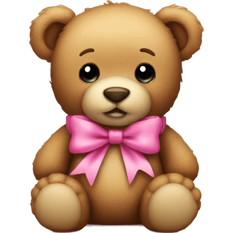 teddy bear with pink bow emoji