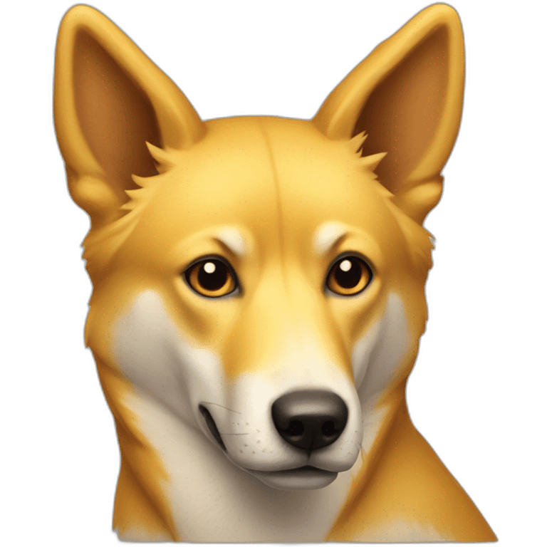 yellow dog that looks like a mix of dingo and fox emoji