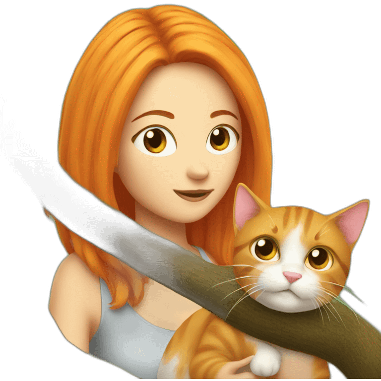 Jane orange hair with cat in a tree emoji