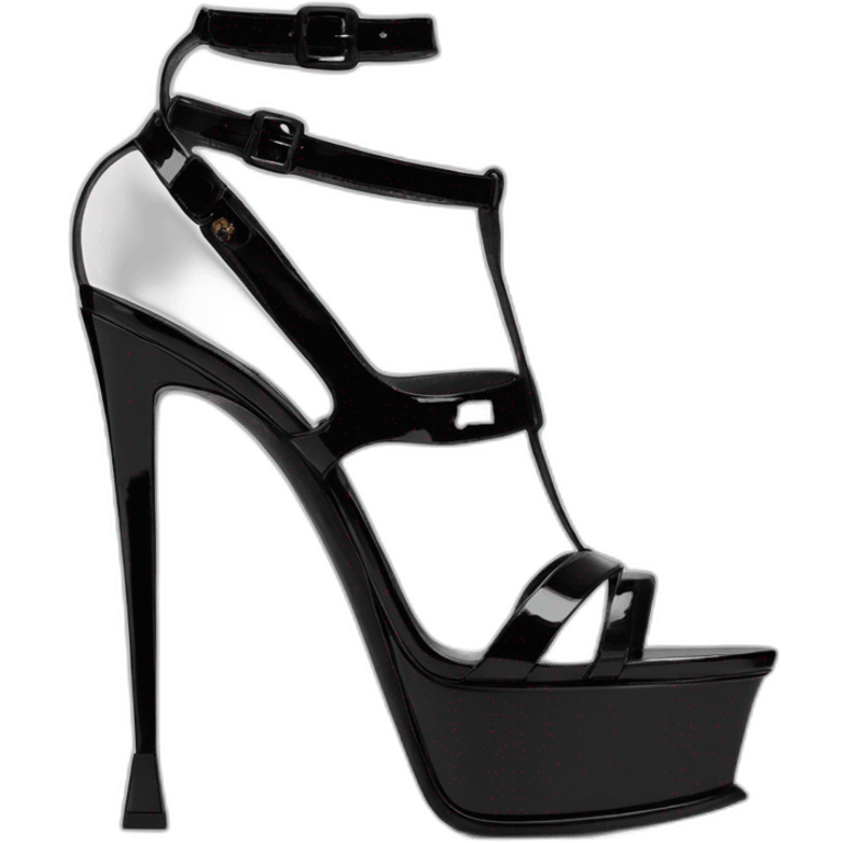 Ysl heel sandal TRIBUTE PLATFORM SANDAL black PATENT LEATHER emoji