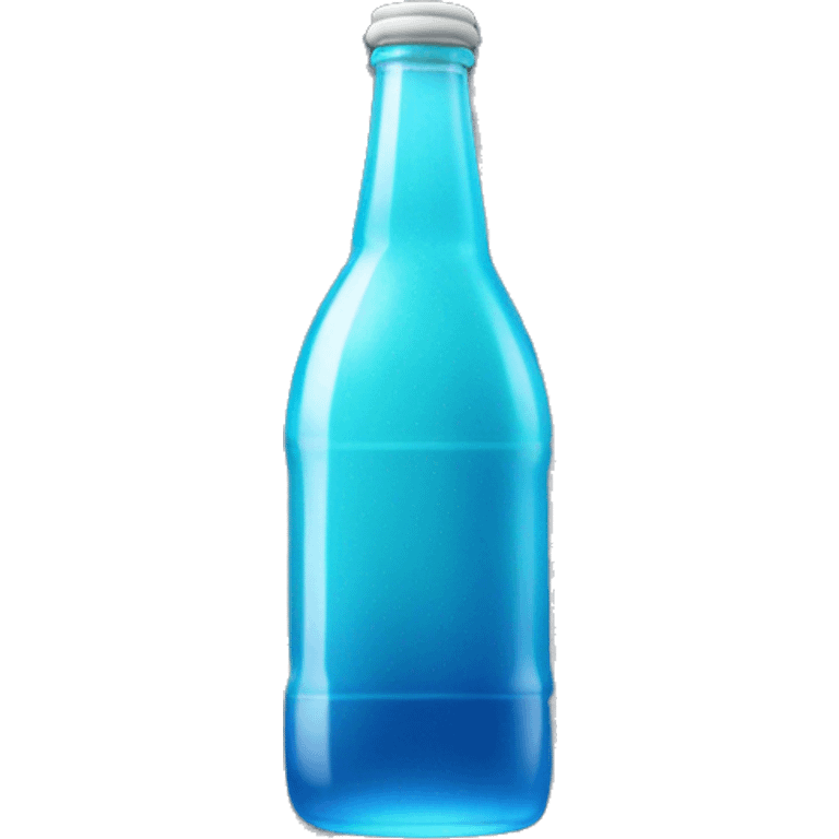 A bottle of glowing blue soda emoji