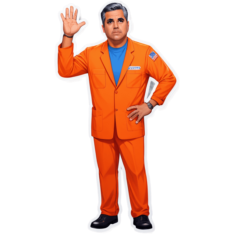 Make US congressman Robert Garcia cuffed in an orange jumpsuit looking mad that he got caught emoji