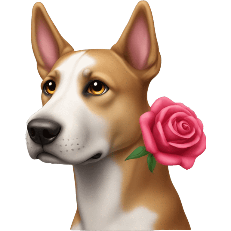 Perro con una rosa emoji