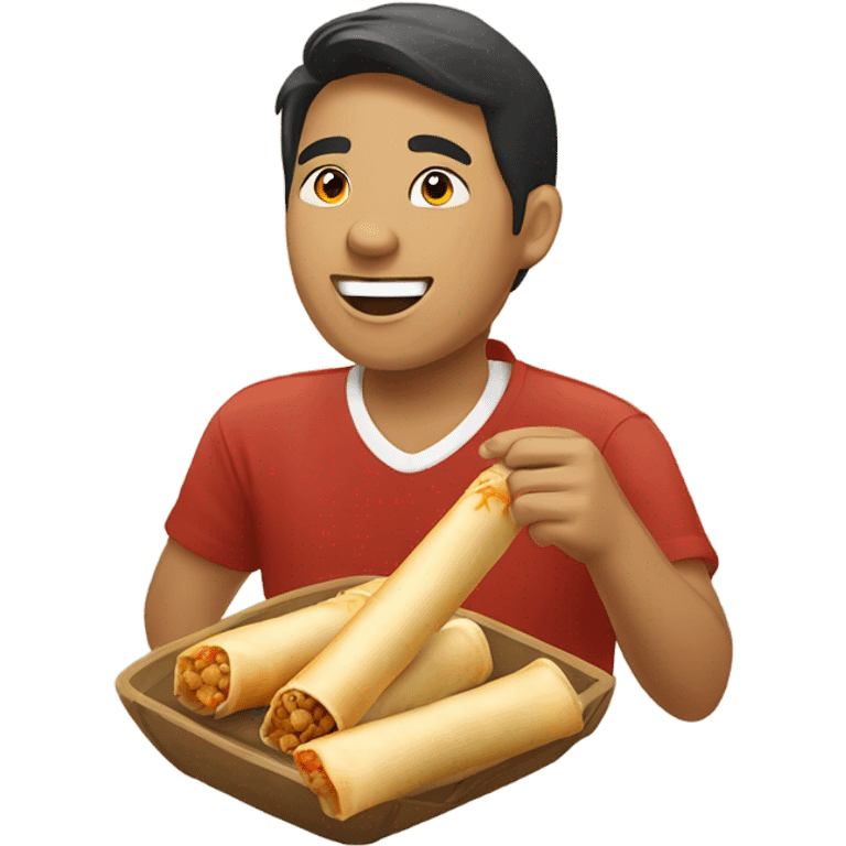 Filipino eating lumpia emoji