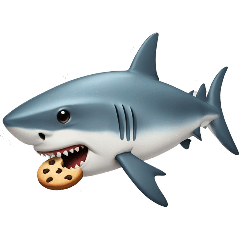 Shark with a cookie emoji