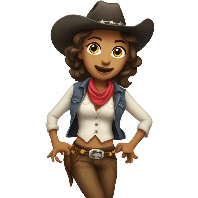 A dancing cowgirl  emoji