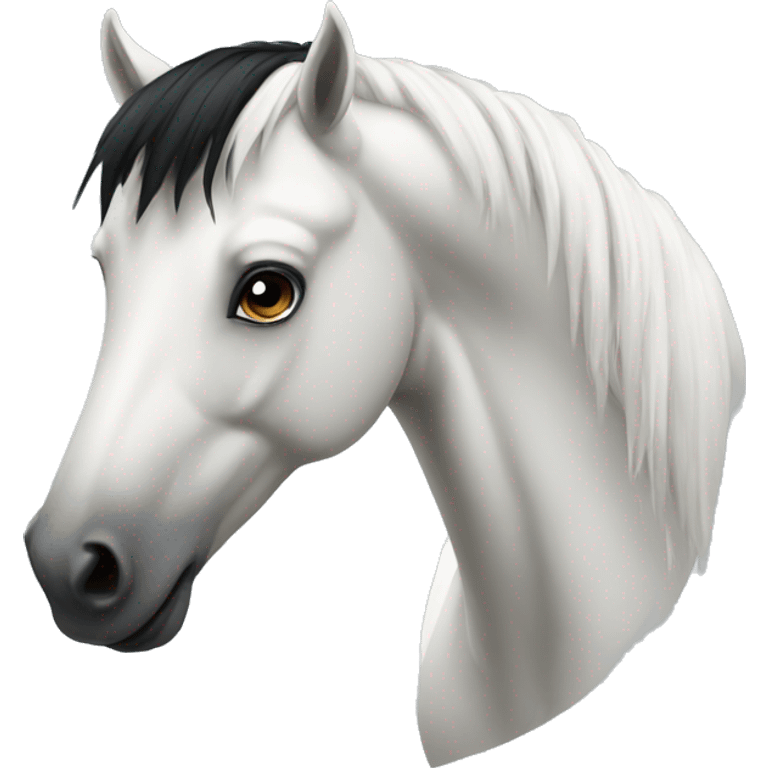 White horse with black hair emoji