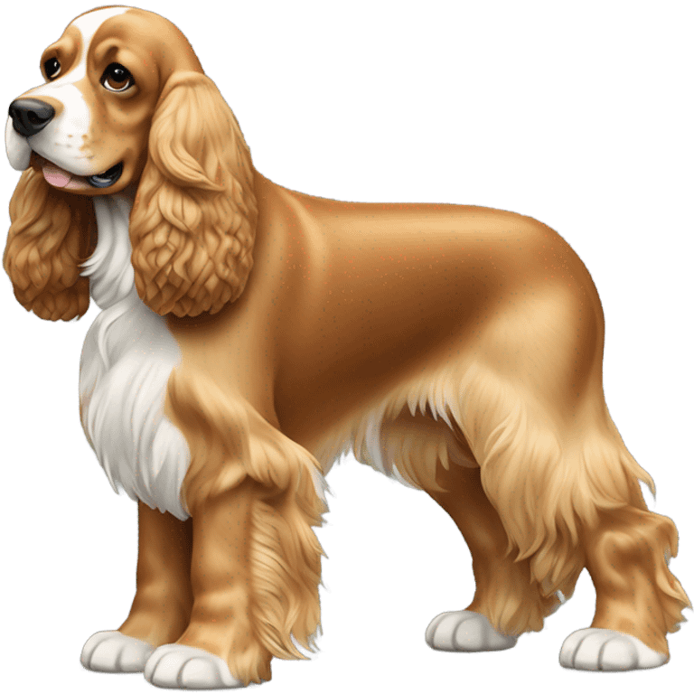 Dog-golden-english-cocker-spaniel-full-body-standing emoji