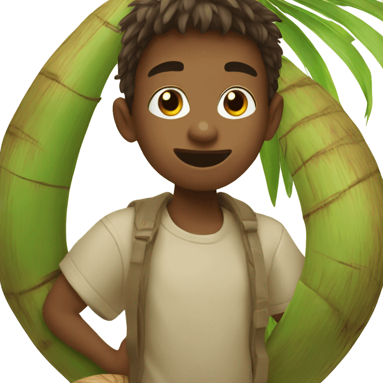 a boy as a coconut  emoji