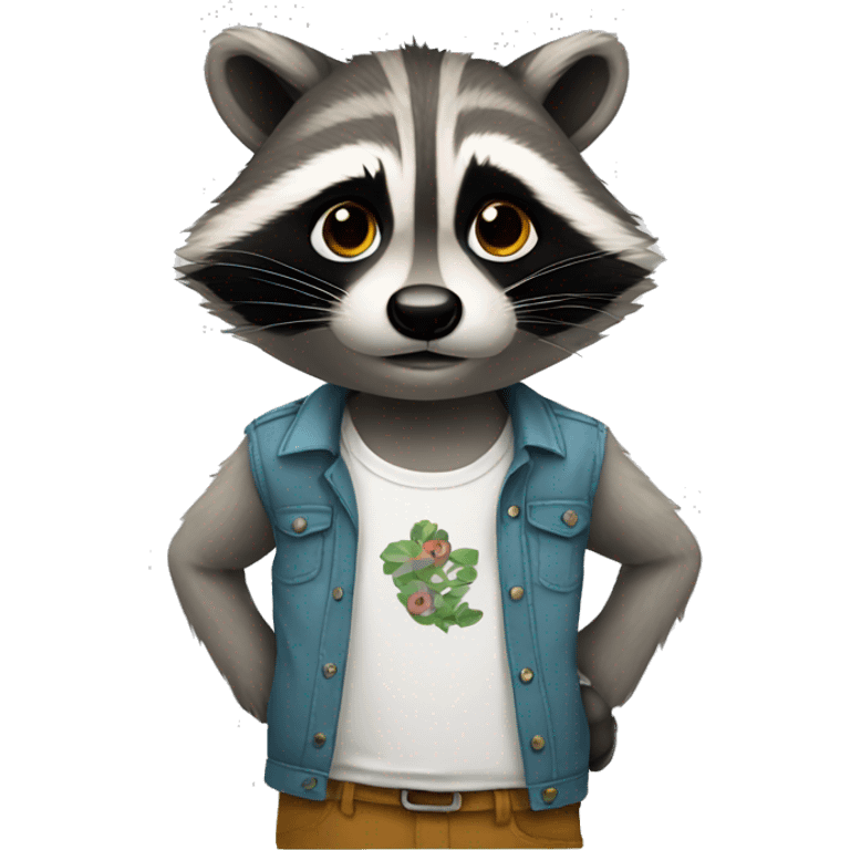 racoon wearing a shirt emoji