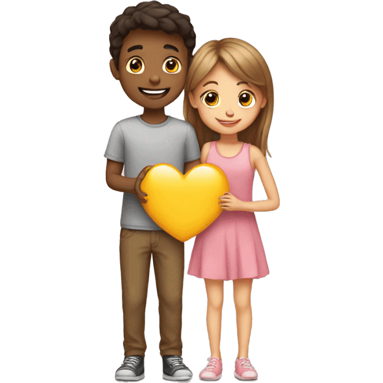 Boy showing love to girl emoji