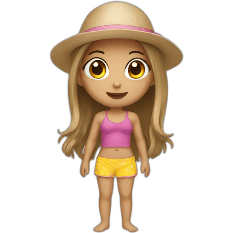 Girl in beach emoji