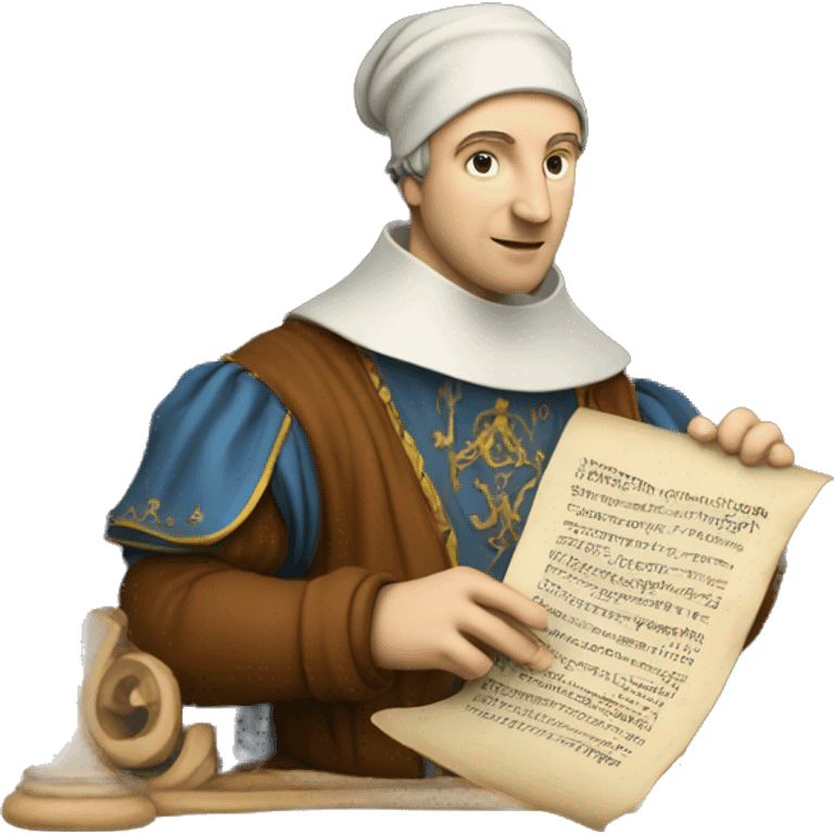 Petrarch holds a scroll in his hand emoji