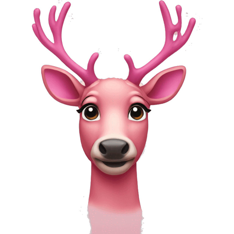 pink reindeer  emoji