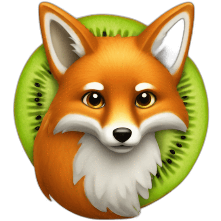 a fox made of kiwi emoji