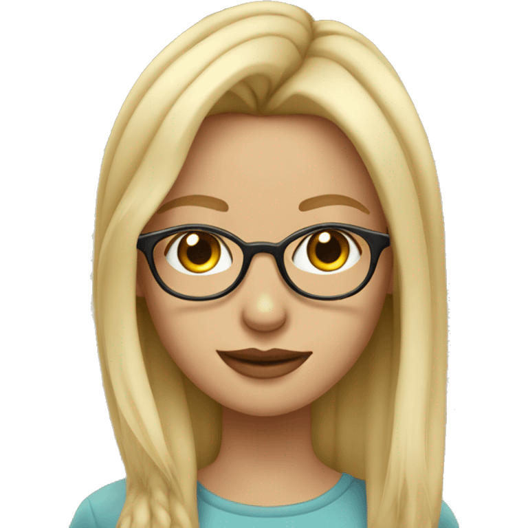 blonde girl with glasses and nose piercing  emoji