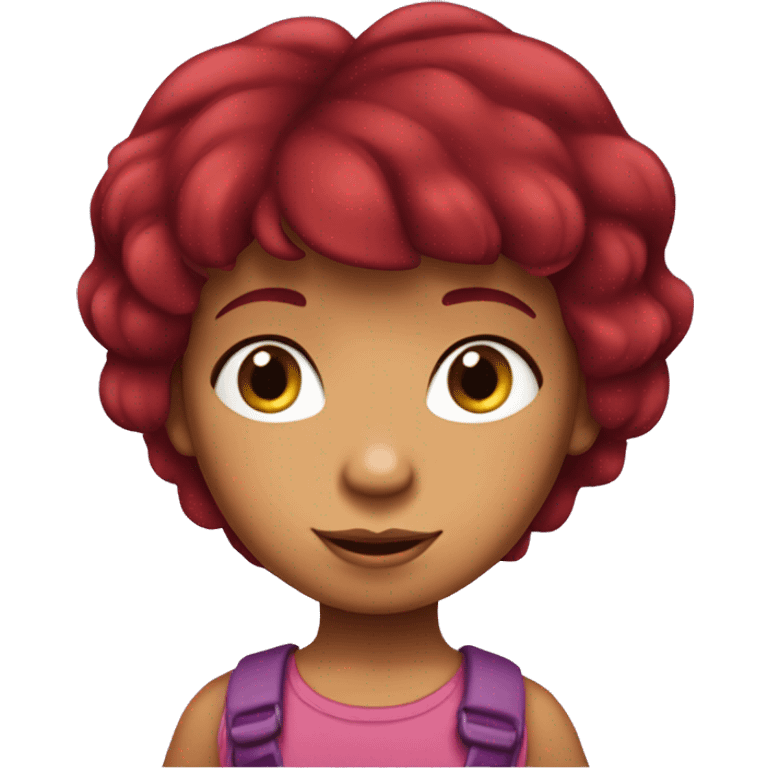 dora the explorer deep red colour hair emoji